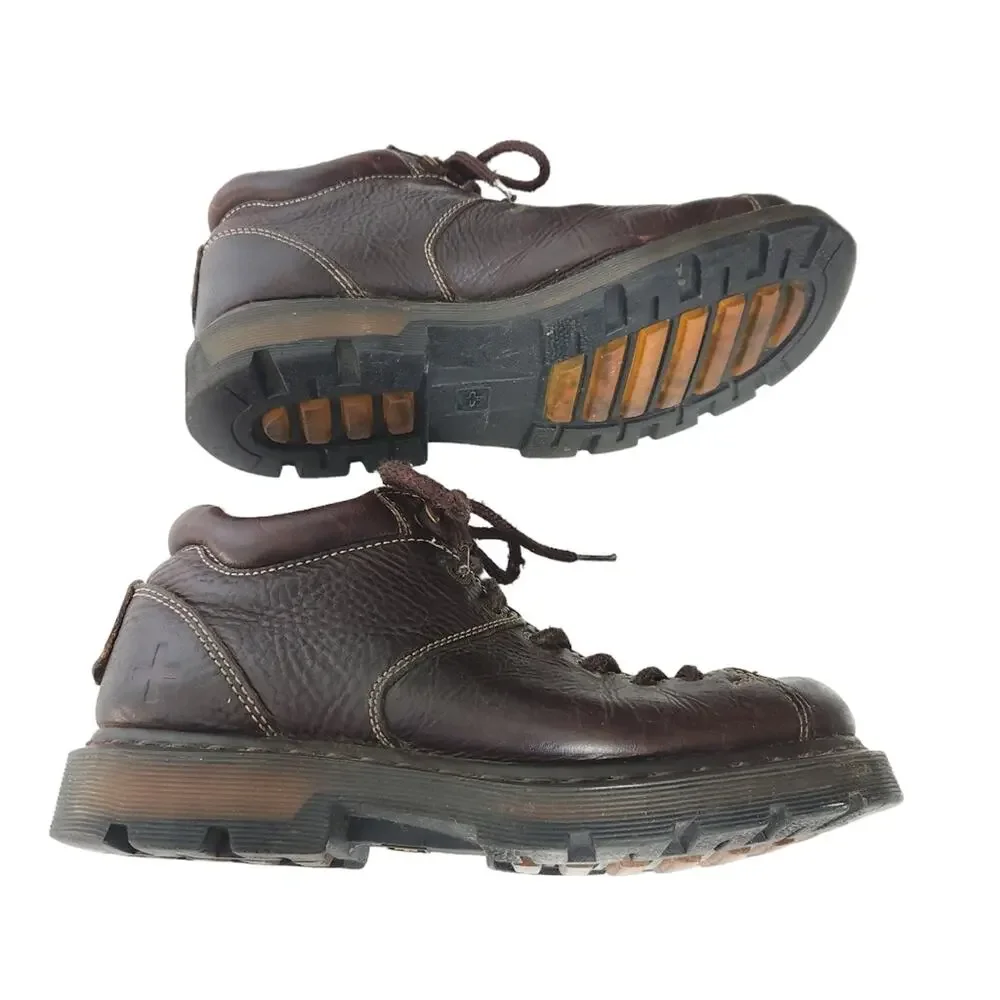 Dr Martens Vintage Brown Leather 6 Hole Air Wair Chunky US MEN 10 11528